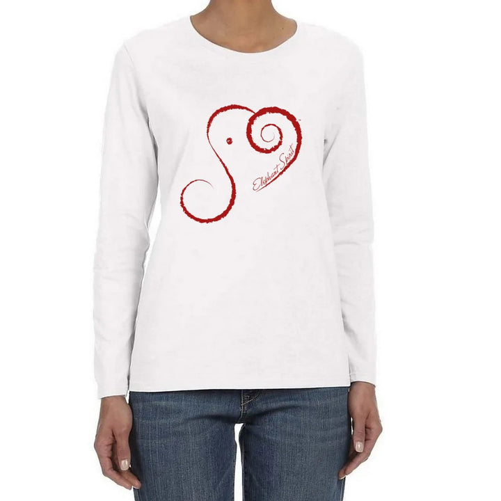 New Hand Printed XL Elephant Spirit 100% Cotton Crew Neck Long Sleeve T-Shirt