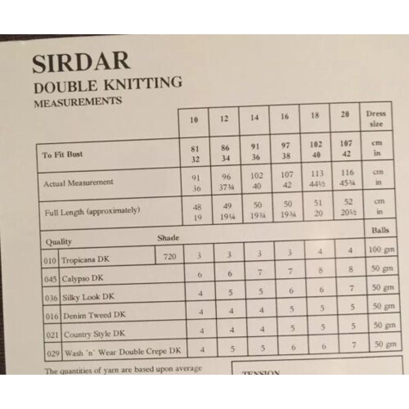 New Sirdar 5601 Tropicana Double Knitting Waistcoat Vest Sweater Pattern