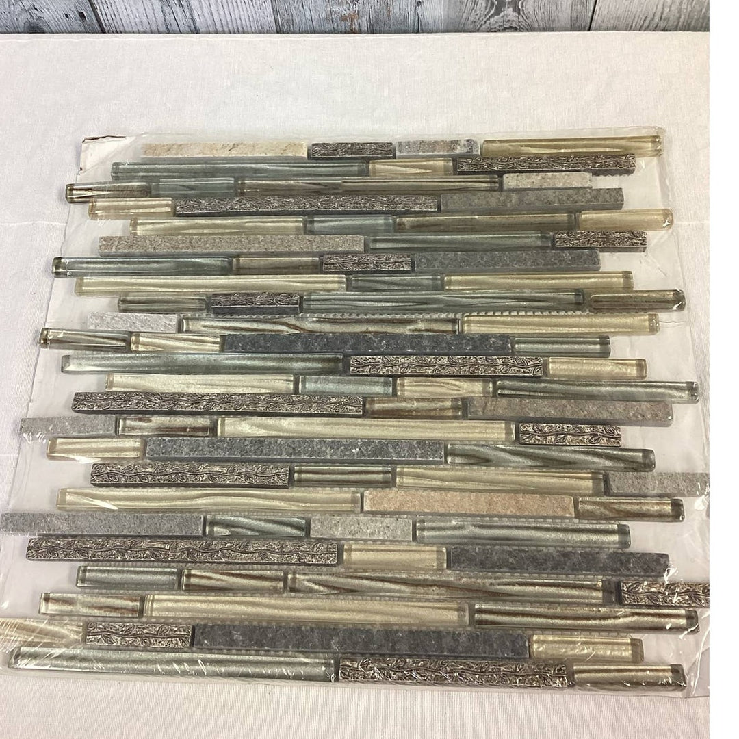New Horizontal Ceramic Stone Metal Backsplash Bathroom Tile Square Craft Supply