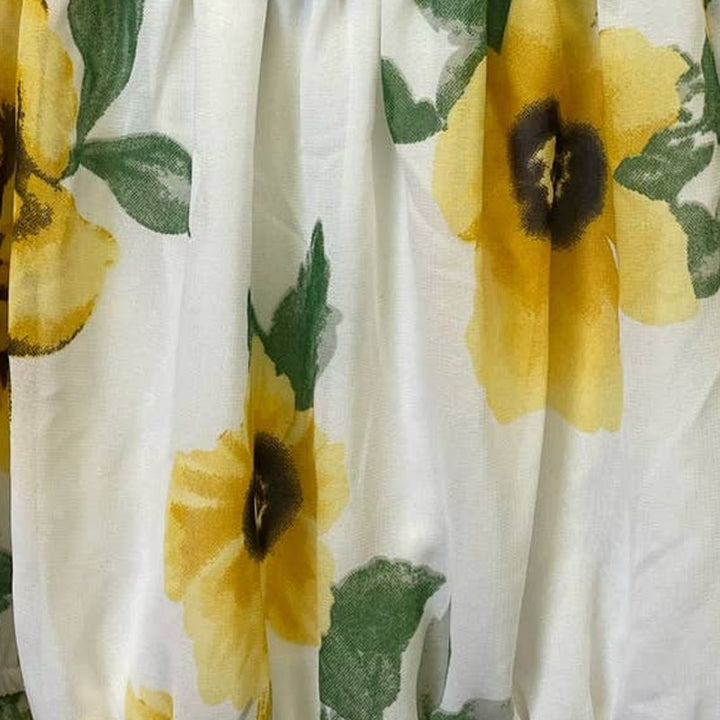 Hint of Blush Small Off Shoulder Sunflower Ruffled Bell Sleeve Polyester Romper