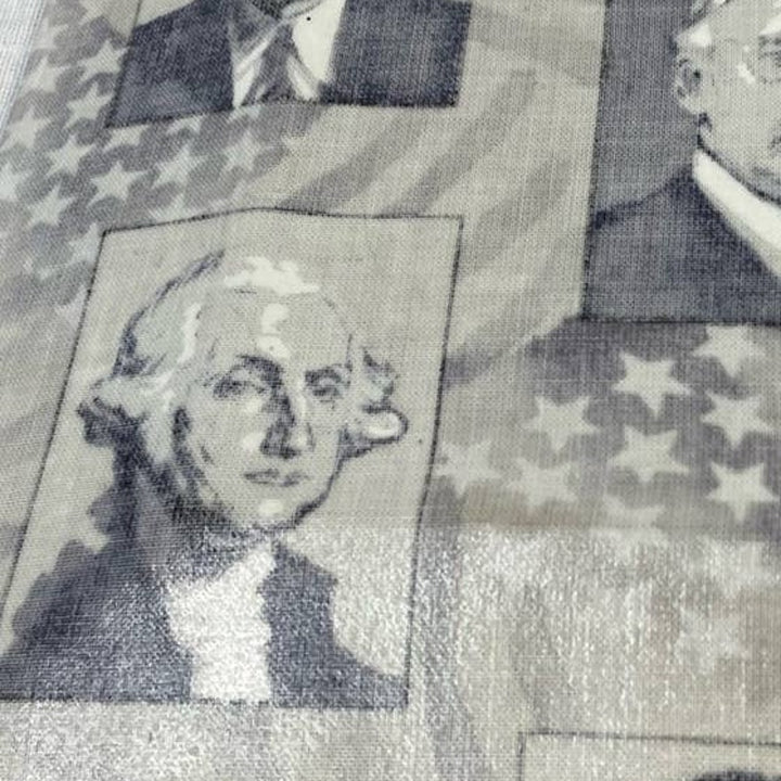 Pair of Handmade Decoupage US President Fabric Square Table Decor Glass Plates