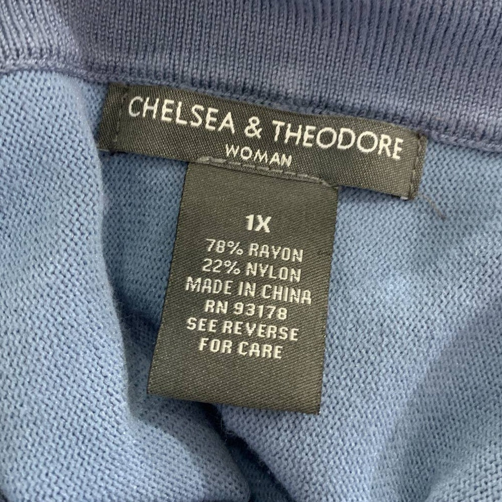 Chelsea &amp; Theodore Woman 1X Long Sleeve Cowl Neck Knit Lightweight Tunic Sweater