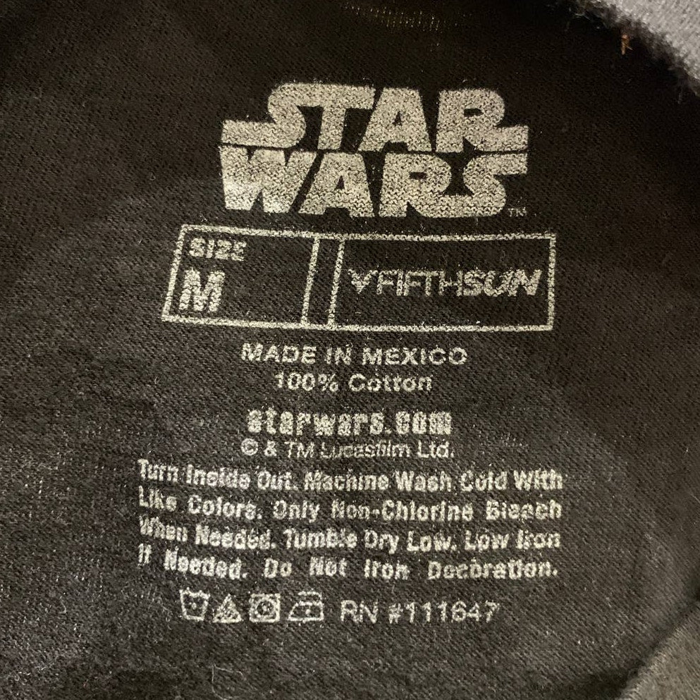 Fifth Sun Star Wars Medium Movie Year List Short Sleeve Black 100% Cotton Tee