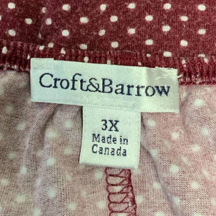 Croft &amp; Barrow 3X Scoop Neck Long Bell Sleeve Polka Dot Stretchy Flowy Top