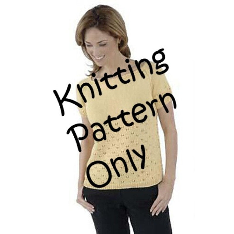 New 2005 JoAnne Turcotte Plymouth S477 Eyelet Patterned Sweater Knitting Pattern
