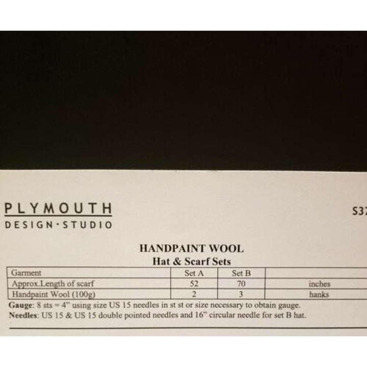 New Plymouth Yarn S378 Handpaint Wool Hat and Scarf Sets Knitting Pattern