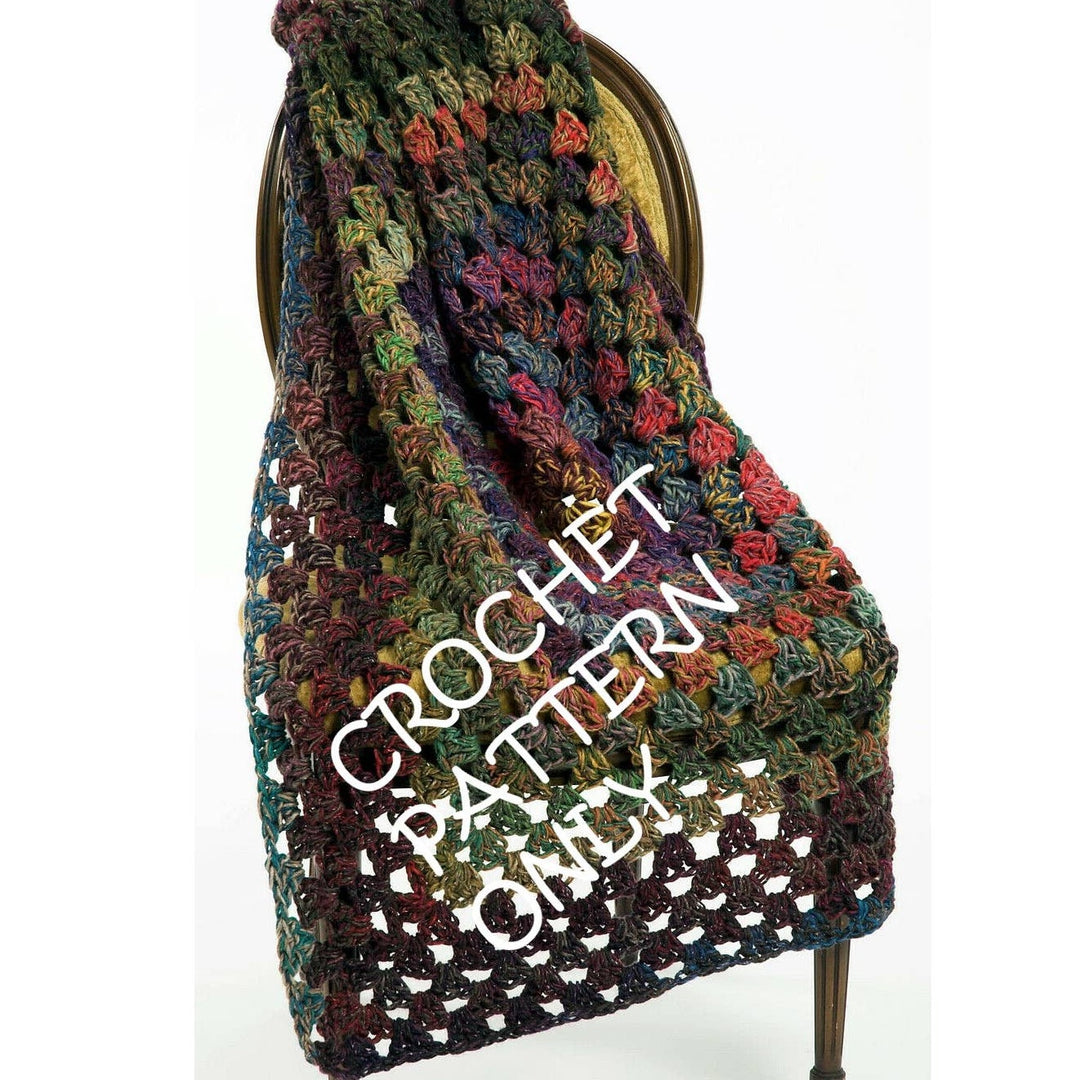 New NOS 2006 Plymouth Yarn Co 1116 Crochet Granny Square Throw Crocheted Afghan Pattern