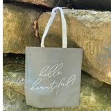 Upcycled Hand Printed Purple Blue Succulent Cactus Rose Flower Tote Bag
