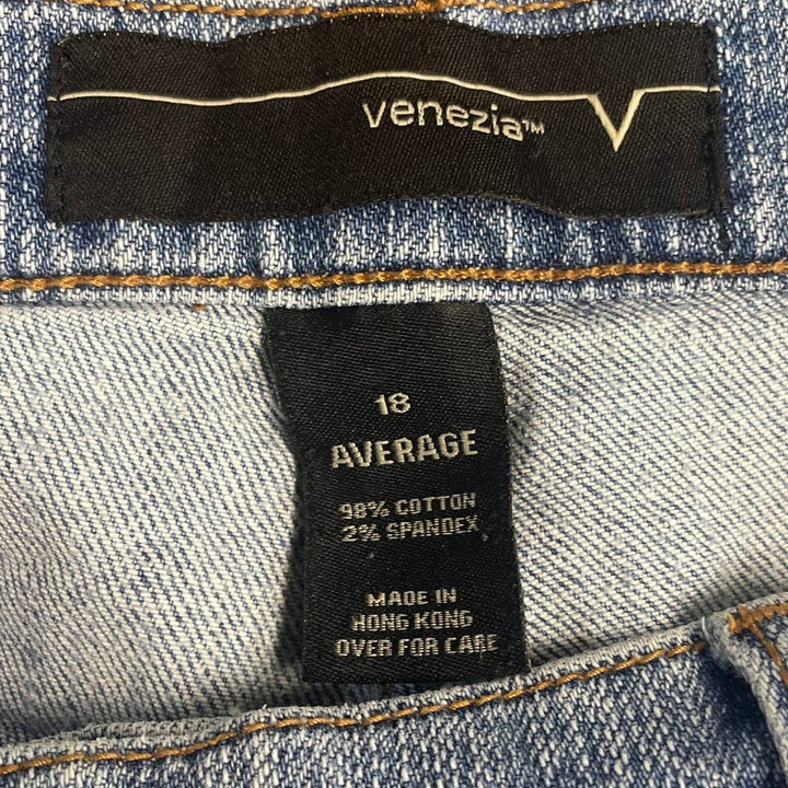 Venezia Plus Size 18 Average Light Wash Stretch Cotton Denim Blue Jeans