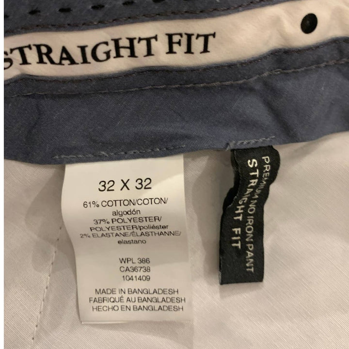 Haggar Mens 32 Straight Fit Premium No Iron PolyCotton Flat Front Khaki Pants