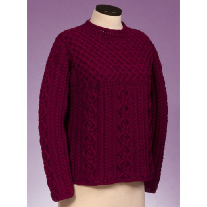 New Sue McCain Vermont Fiber Designs 130 Cable Lattice Pullover Knitting Pattern