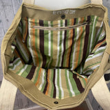 Hand Printed Upcycled Rustic Woody Pine Cone Canvas Tote Sholder Bag Handbag