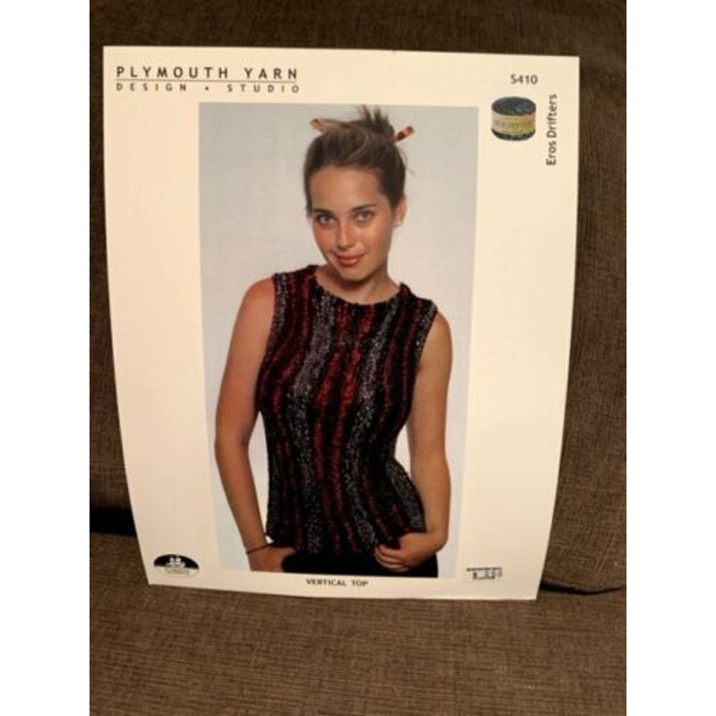 New Plymouth Yarn Design Studio S410 Eros Drifters Vertical Top Knitting Pattern
