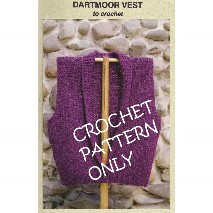 NWT Oat Couture PH606 Dartmoor Botton Down Vest 6 sizes Crochet Pattern