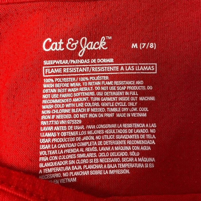 Cat &amp; Jack Child Medium Oh What Fun Long Sleeve Polyester Christmas PJ Tee