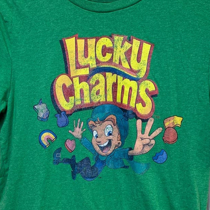 Lucky Charms Green Youth XXL Short Sleeve 100% Cotton Short Sleeve Crackled Tee