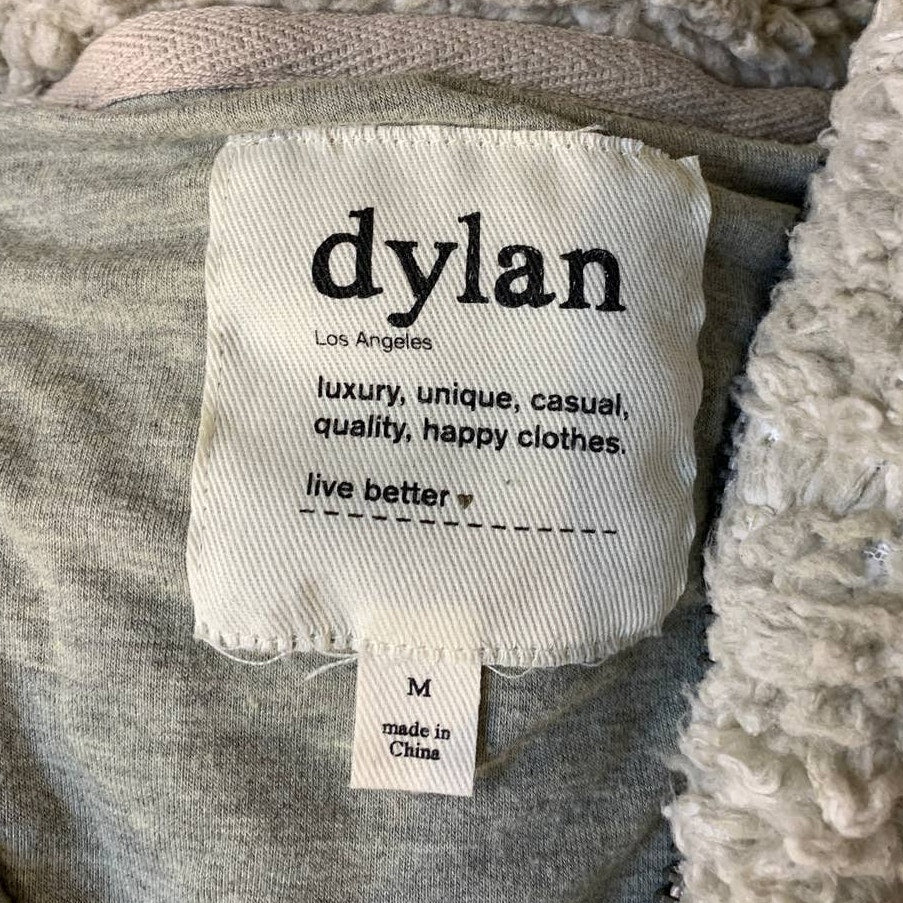 Dylan Los Angeles Medium Fuzzy Lined Oatmeal 1/2 Zip Faux Fur Pullover Sweater