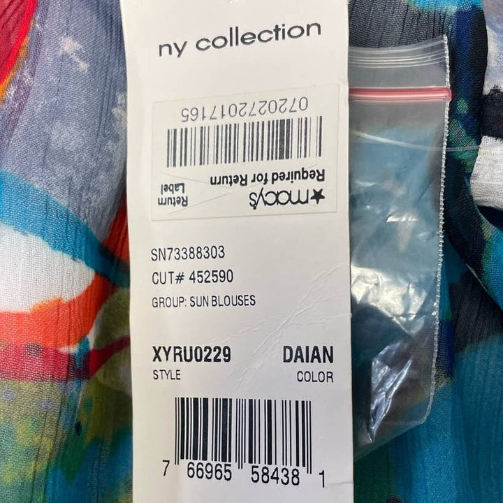 New NY Collection Medium Sleeveless Crochet Neck Flowy Floral Tank Top Blouse