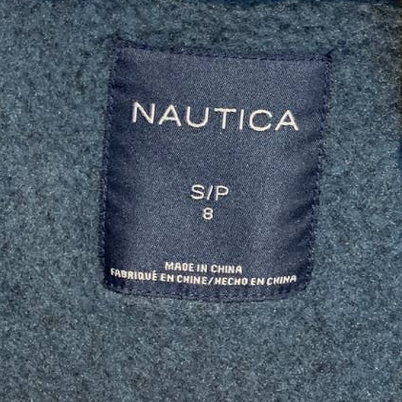 Nautica Boys Small Size 8 Full Zip Polyester Long Sleeve Collared Sweater Jacket