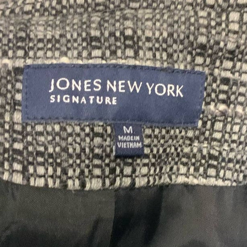Jones New York Signature Medium Wool Blend Belted Buttoned Career Blazer Jacket