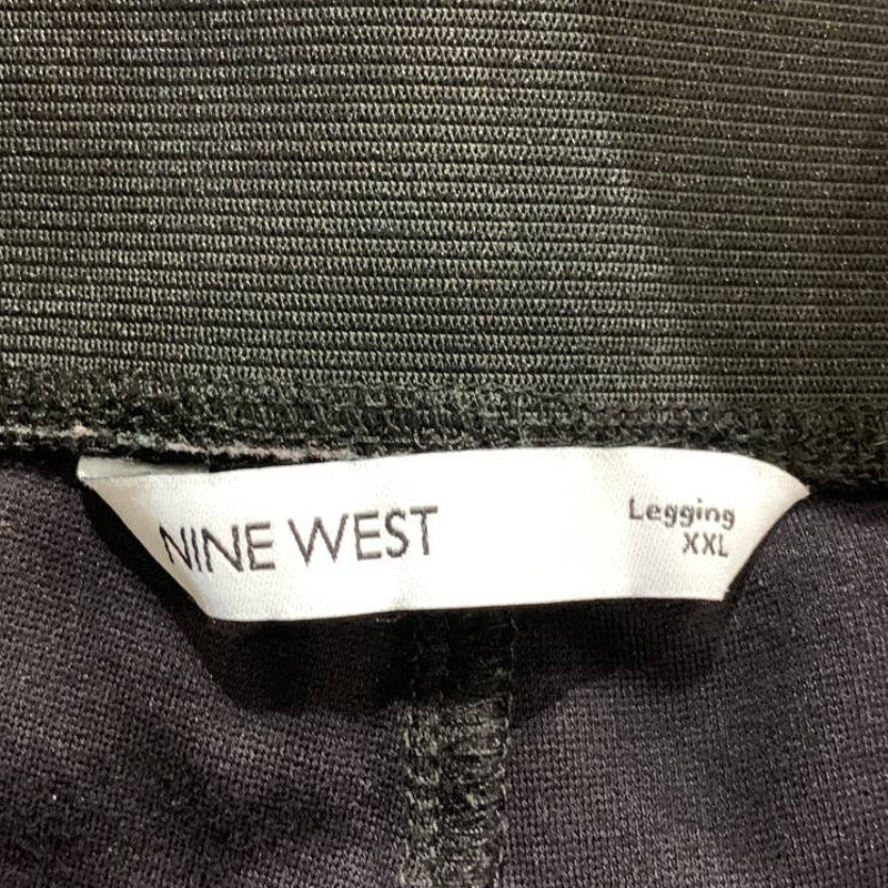 Nine West Womens XXL Basic Black Rayon Blend Seamed Front Stretch Leggings