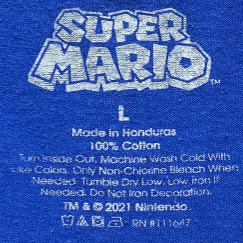 Vintage Style Nintendo Mens Large Super Mario Since 1985 Cotton Short Sleeve Tee
