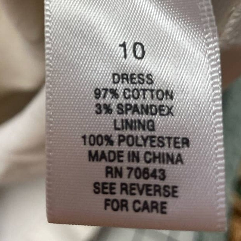 Dress Barn Size 10 V-Neck Cotton Blend Fit &amp; Flare Sleeveless Floral Midi Dress