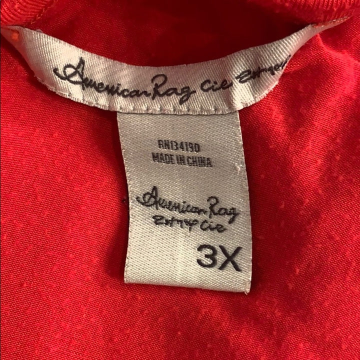 2 American Rag Ava &amp; Viv Womens 3X Cotton Rayon Blend 3/4 &amp; Short Sleeve Tops