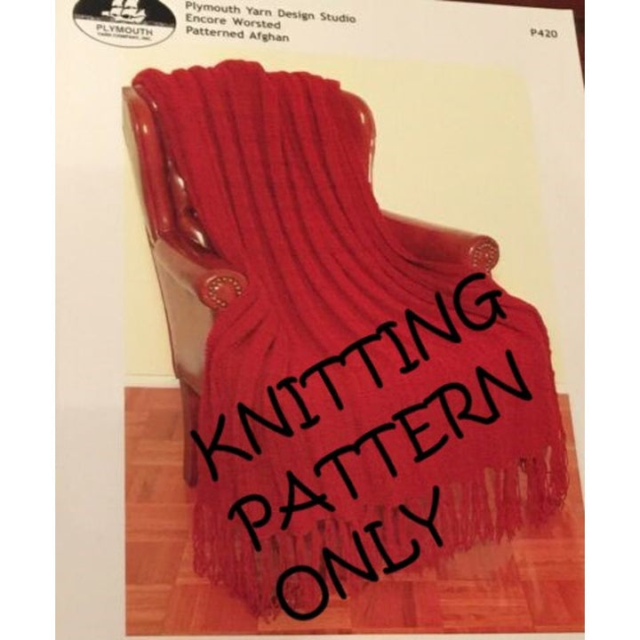 New JoAnne Turcotte Plymouth Yarn P420 Encore Patterned Afghan Knitting Pattern