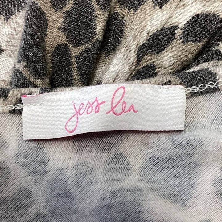 Jess Lea Womens Medium V-Neck Polyester Blend Animal Leopard  TShirt Maxi Dress