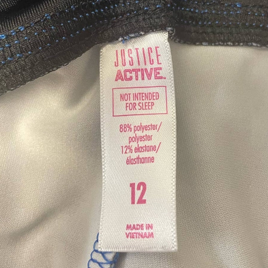 Justice Active Girls Size 12 Volleyball Spandex Polyester Blend Ankle Leggings