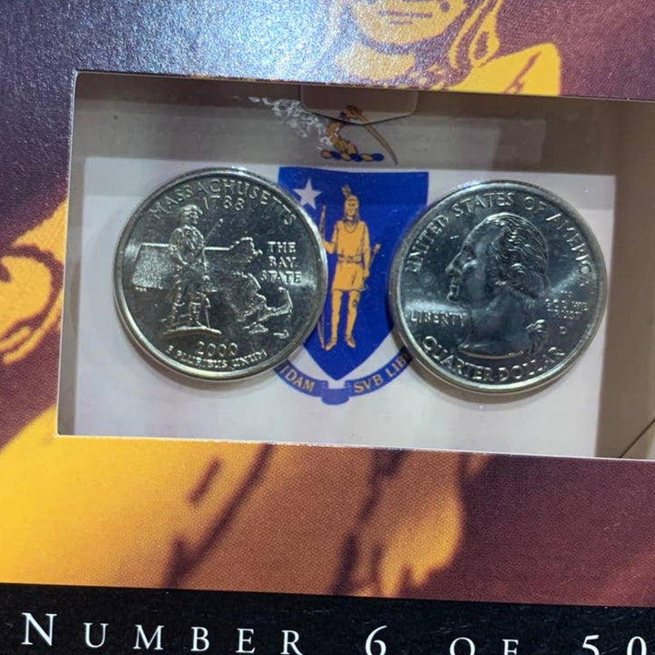 Sealed Massachusetts Quarter Dollar Numbered Coin Set 6 of 50