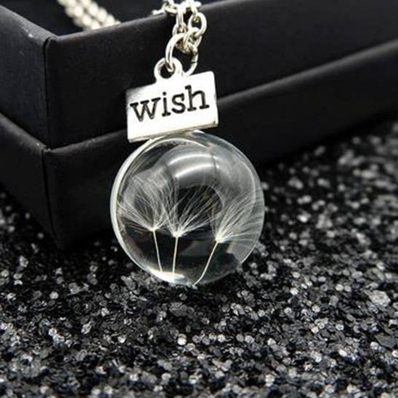 New Hand Printed Womens Large Make A Wish Dandelion Short Sleeve Tee w Necklace