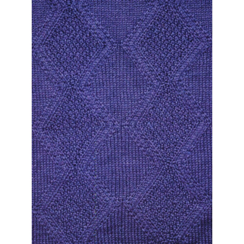 New Sue McCain Vermont Fiber 128 Moss Diamond V-Neck Pullover Knitting Pattern