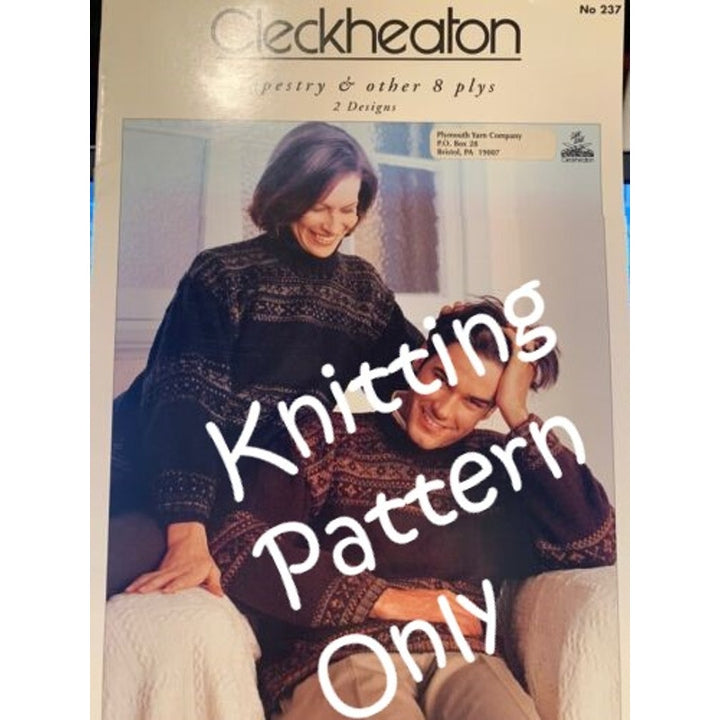 New Cleckheaton 237 Tapestry &amp; other 8 plys Mens Womens Sweater Knitting Pattern