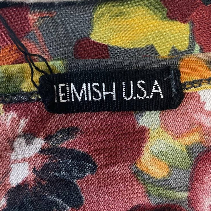 Heimish USA Womens Medium Long Sleeve Floral Striped Long Open Cardigan Top