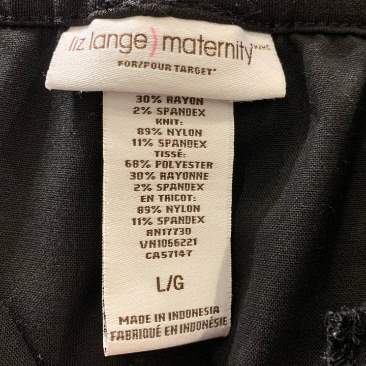Liz Lange Maternity Large Stretch PolyBlend Basic Black Career Pants w Pockets