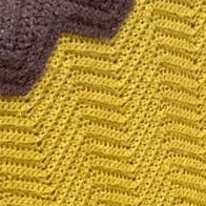 Handmade Vintage Crocheted Purple Zig Zag Stripe Blanket Acrylic Afghan Throw