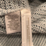 Ann Taylor Loft Small Baby Blue 100% Cotton Long Scoop Neck Loose Weave Sweater