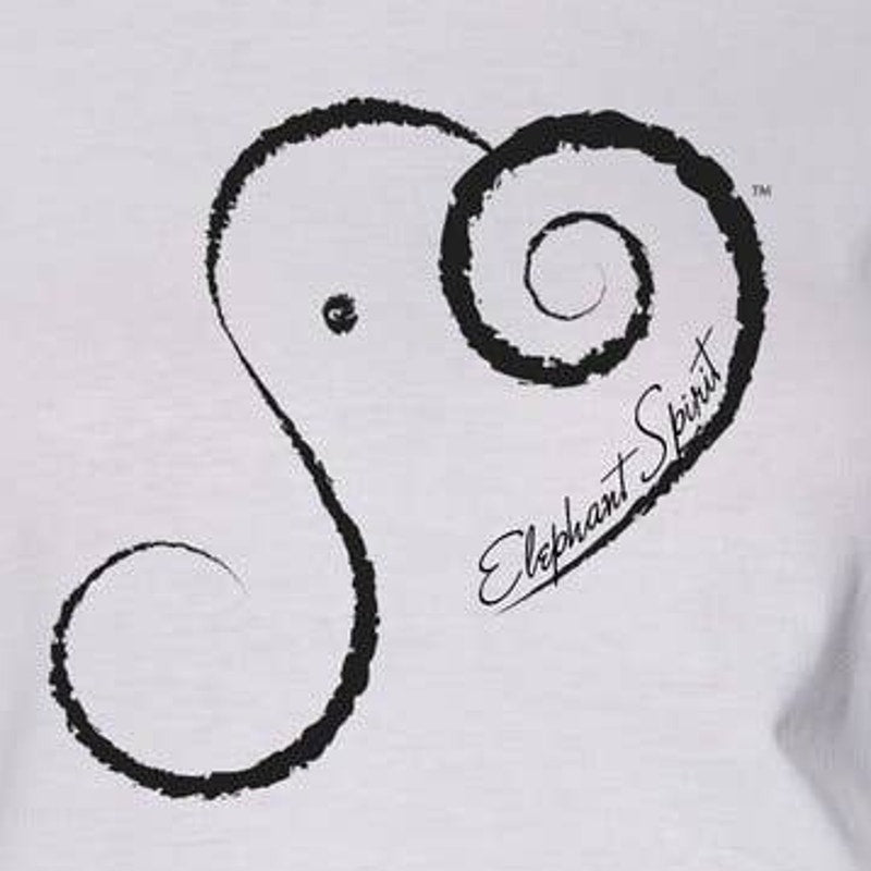 New Womens Small Hand Printed Elephant Long Sleeve PolyCotton Scoop Neck Tee