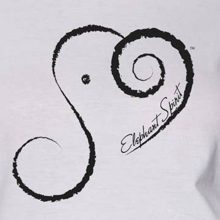 New Womens Small Hand Printed Elephant Long Sleeve PolyCotton Scoop Neck Tee