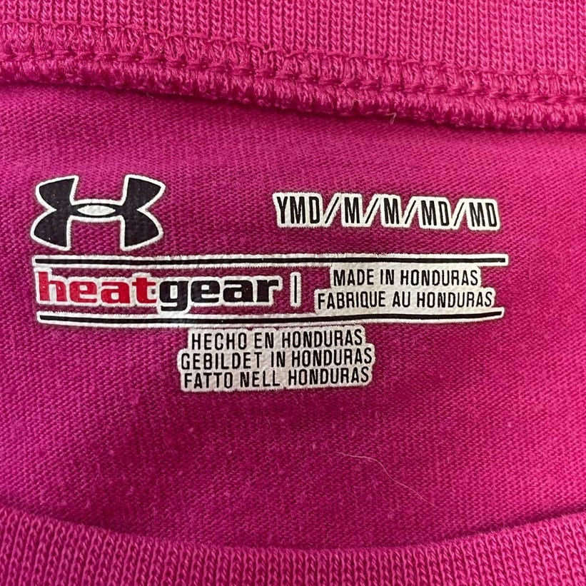 2 Glitter Girl Medium 10-12 Under Armour HeatGear Short Sleeve Cotton Blend Tops