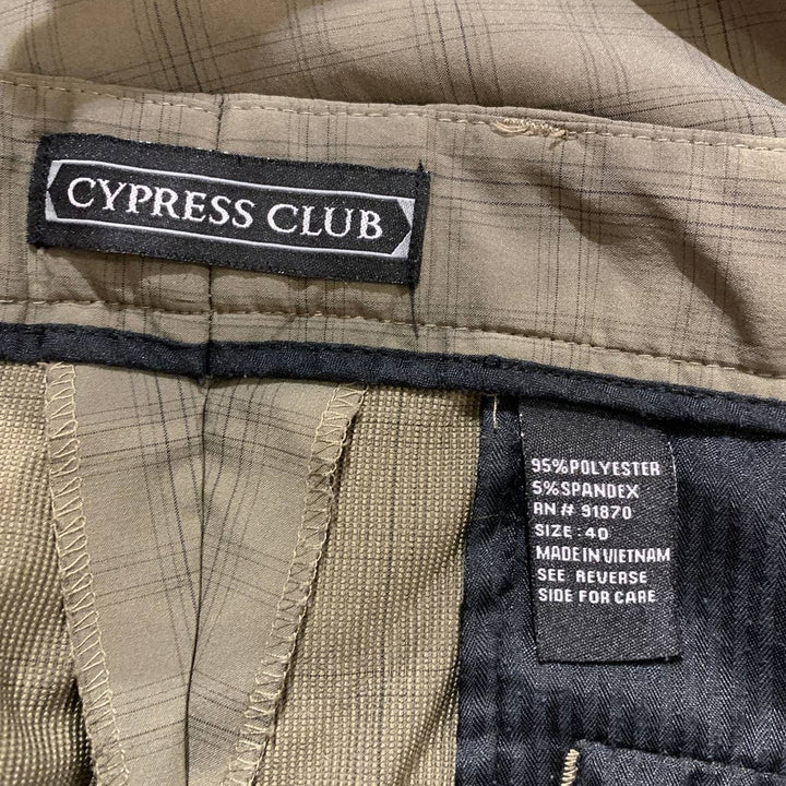 Cypress Club Mens Size 40 Lightweight Webbed Plaid PolyBlend Long Board Shorts