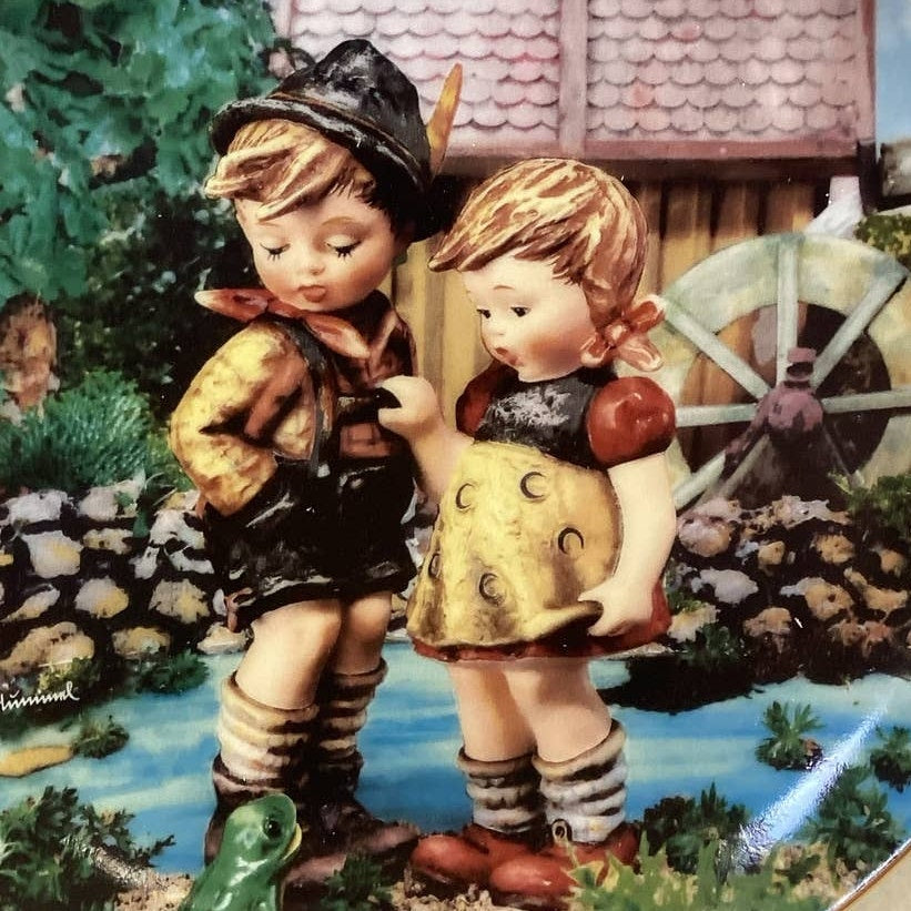1989 Vintage Danbury Mint Hello Down There Boy Girl Collectible Ceramic Plate