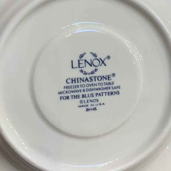 Lot of 3 Vintage Lenox Chinastone For the Blues Poppies on Blue Small Saucers