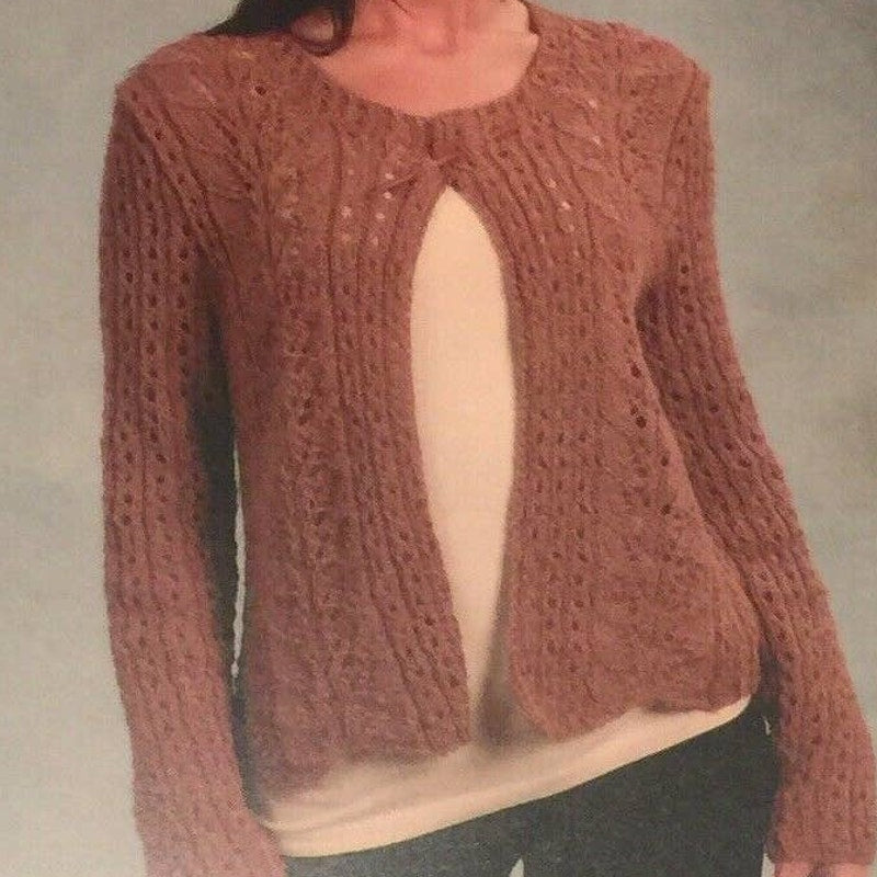 New 2010 Sue Hilger Plymouth Design 1834 Lace Jacket Sweater Knitting Pattern