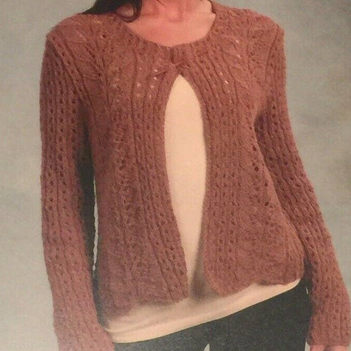 New 2010 Sue Hilger Plymouth Design 1834 Lace Jacket Sweater Knitting Pattern