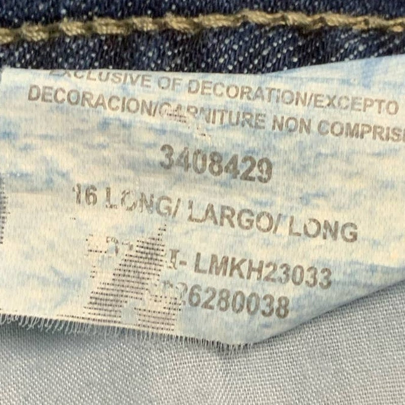 Lee Size 16 Long Slender Secret Lower on the Waist Cotton Blend Denim Blue Jeans