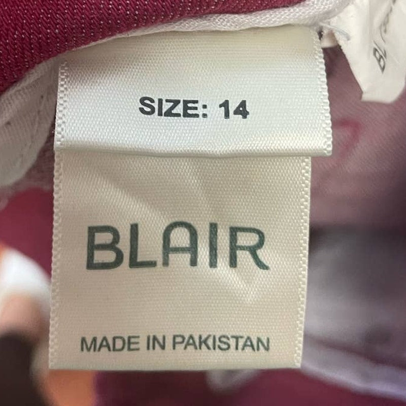 Blair Womens Size 14 Hot Pink Cotton Blend Elastic Waist Pull On Jean Pants