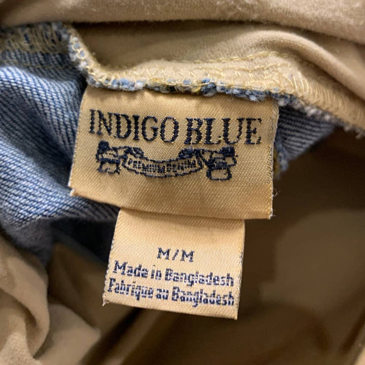 Indigo Blue Maternity Medium Stretch Panel Cotton Blend Denim Cropped Jeans
